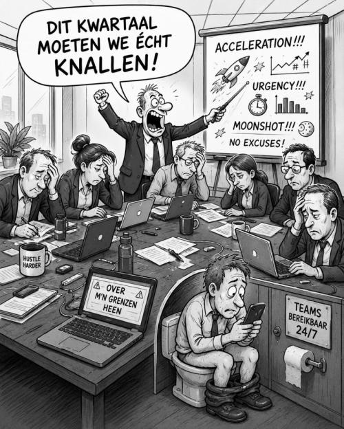 Afbeelding van mensen in een kantoor die worden toegeschreeuwd door een manager